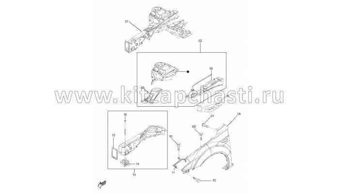 Лонжерон передний левый FAW Besturn B50 FA015431X